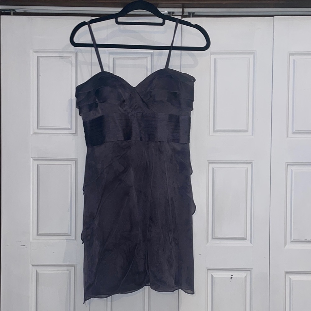 Adrianna Papell Gray Sleeveless Sweetheart Mini Dress